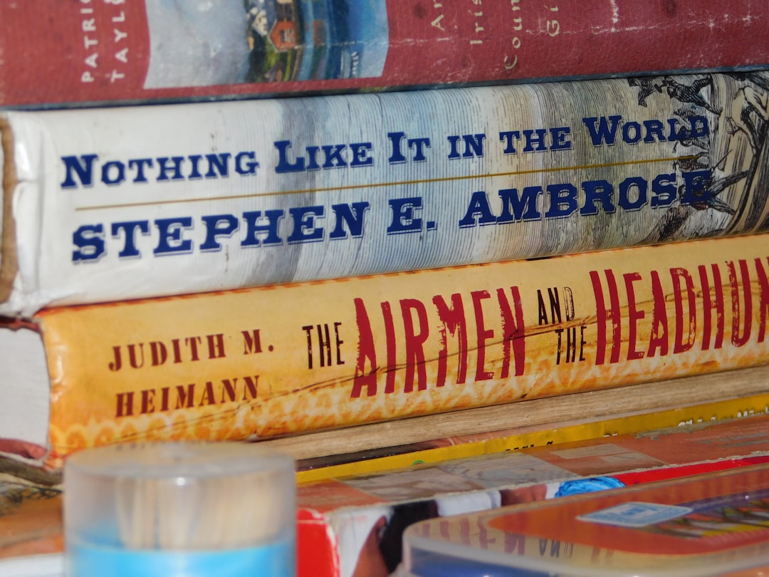 A stack of books sitting on top of a table